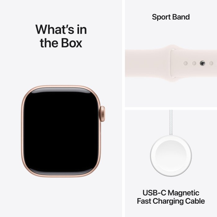 Apple Watch Series 10 GPS 42mm Rose Gold Alu. Case w. Light Blush Sport Band - S/M (MWWH3)
