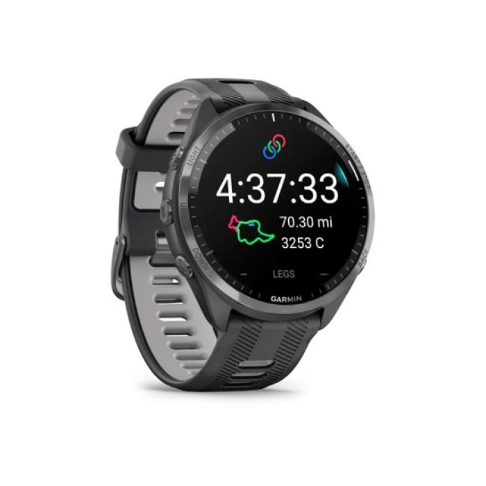 Спортивний годинник Garmin Forerunner 965 Carbon Gray Titanium Bezel w. Blk Case and Blk/Powder Gray S. Band (010-02809-00/10/8)