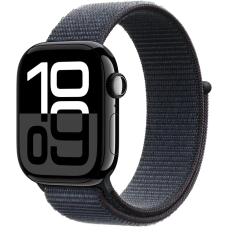 Apple Watch Series 10 GPS 42mm Jet Black Aluminum Case w. Ink Sport Loop (MWWG3)