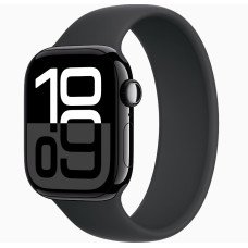 Apple Watch Series 10 GPS 42mm Jet Black Aluminum Case w. black solo loop size 6 (MWWX3 + MY7V3)