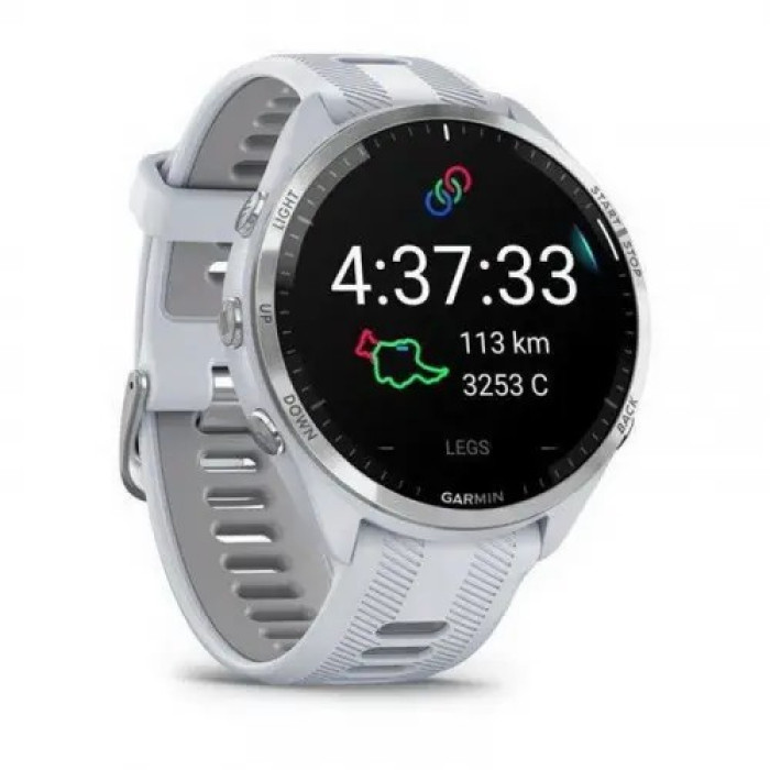 Спортивний годинник Garmin Forerunner 965 Titanium Bezel w. Whiteston Case and WhitestonPowder Gray S. Band (010-02809-01)