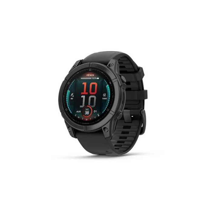Спортивний годинник Garmin Fenix E (8 Series) 47mm AMOLED Slate Gray Steel with Black Silicone Band (010-03025-03/01)