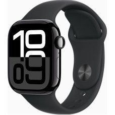 Apple Watch Series 10 GPS + Cellular 42mm Jet Black Alu. Case w. Black Sport Band - M/L (MWX73)