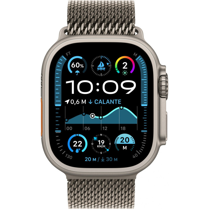 Apple Watch Ultra 2 GPS + Cellular 49mm Natural Titanium Case w. N. Titanium Milanese Loop - M (MX5R3)