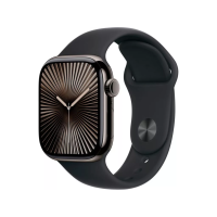 Apple Watch Series 10 GPS + Cellular 42mm Slate Titanium Case w. Black Sport Band - M/L (MWXH3)