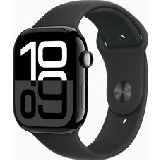 Apple Watch Series 10 GPS + Cellular 46mm Jet Black Alu. Case w. Black Sport Band - M/L (MWY43)