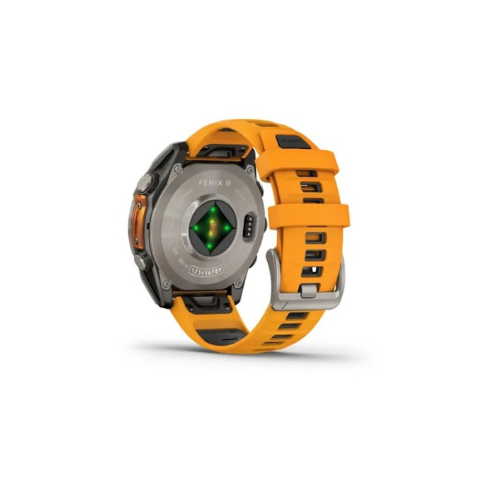 Garmin Fenix 8 47mm AMOLED Sapphire Titanium w. Spark Orange/Graphite Silicone Band (010-02904-10/11)