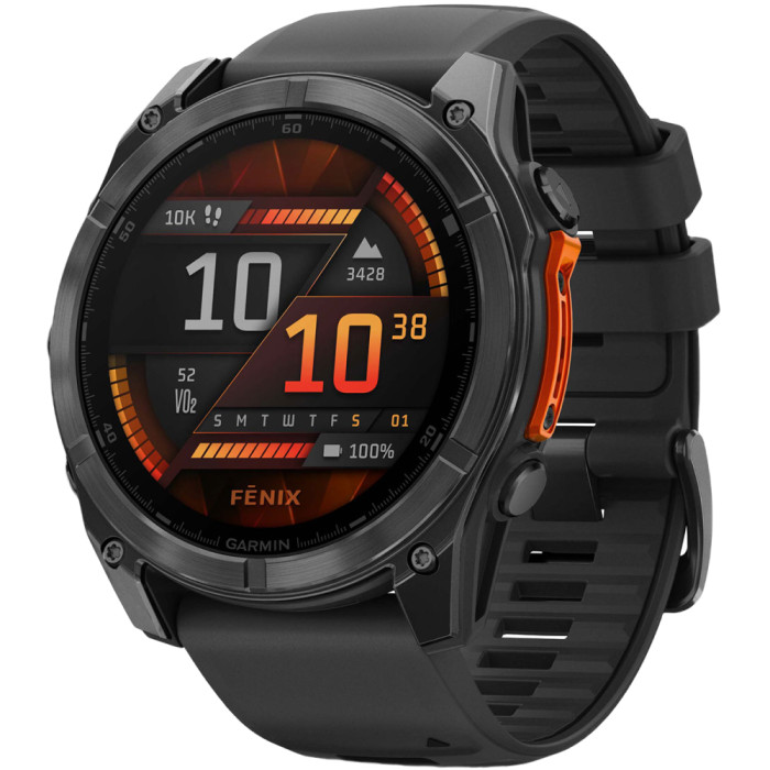 Garmin Fenix 8 51mm AMOLED Slate Gray with Black Silicone Band (010-02905-00) (Новий, відкрита коробка)