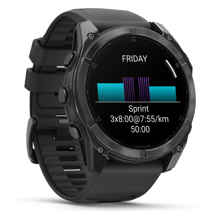 Garmin Fenix 8 51mm AMOLED Slate Gray with Black Silicone Band (010-02905-00) (Новий, відкрита коробка)