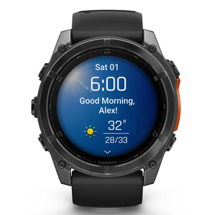 Garmin Fenix 8 51mm AMOLED Slate Gray with Black Silicone Band (010-02905-00) (Новий, відкрита коробка)