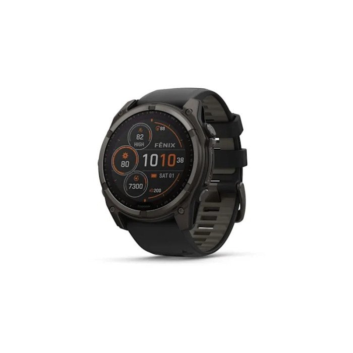 Garmin Fenix 8 51mm Solar Sapphire Carbon Gray DLC Titanium w. Black/Pebble Gray S. Band (010-02907-10/11) (Open Box)