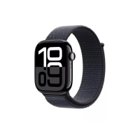 Apple Watch Series 10 GPS + Cellular 46mm Jet Black Aluminum Case w. Ink Sport Loop (MWY53)
