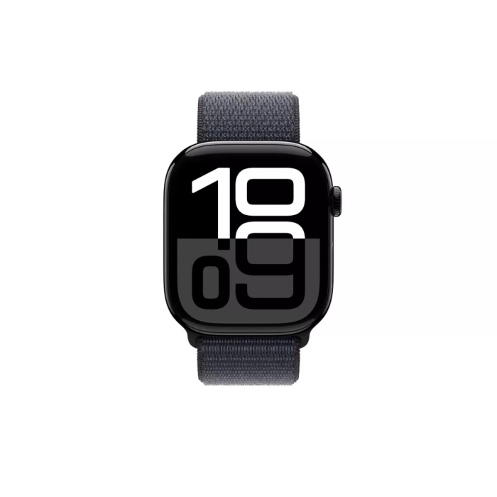 Apple Watch Series 10 GPS + Cellular 46mm Jet Black Aluminum Case w. Ink Sport Loop (MWY53)