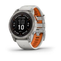 Garmin Fenix 7 Pro Sapphire Solar Titanium w. Fog Gray/Ember O. Band (010-02777-20/21)