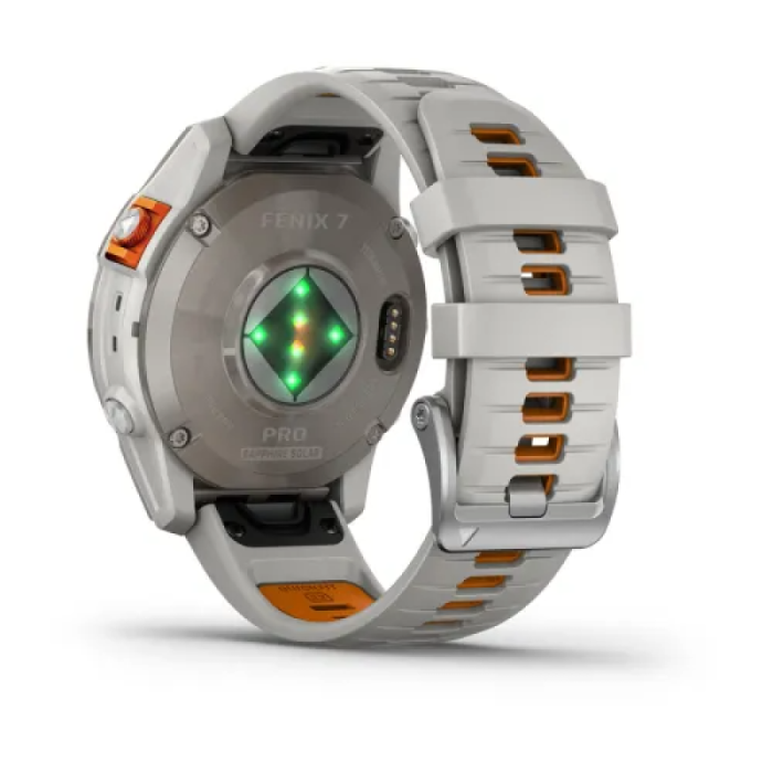 Garmin Fenix 7 Pro Sapphire Solar Titanium w. Fog Gray/Ember O. Band (010-02777-20/21)