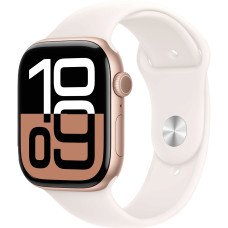 Apple Watch Series 10 GPS 46mm Rose Gold Alu. Case w. Light Blush Sport Band - M/L (MWWU3)