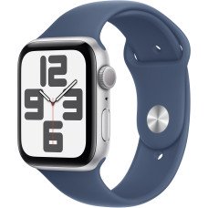 Apple Watch SE 2 GPS 44mm Silver Aluminium Case w. Denim Sport Band - M/L (MXER3)