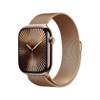 Apple Watch Series 10 GPS + Cellular 46mm Gold Titanium Case w. Gold Milanese Loop - S/M (MC7T4)