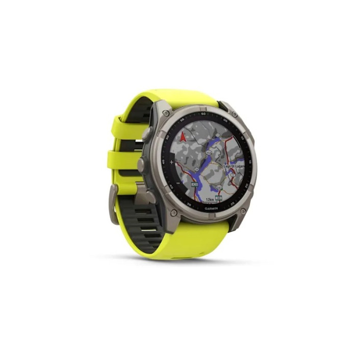 Спортивний годинник Garmin Fenix 8 51mm Solar Sapphire Titanium w. Amp Yellow/Graphite Silicone Band (010-02907-20/21)
