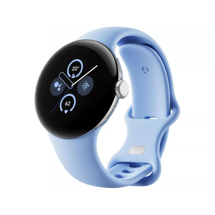 Google Pixel Watch 2 LTE Polished Silver Aluminum Case / Bay Active Band