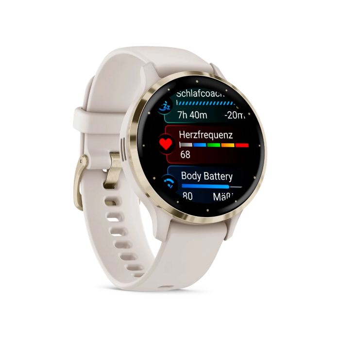 Смарт-годинник Garmin Venu 3S Soft Gold S. Steel Bezel with Ivory Case and S. Band (010-02785-04/54)