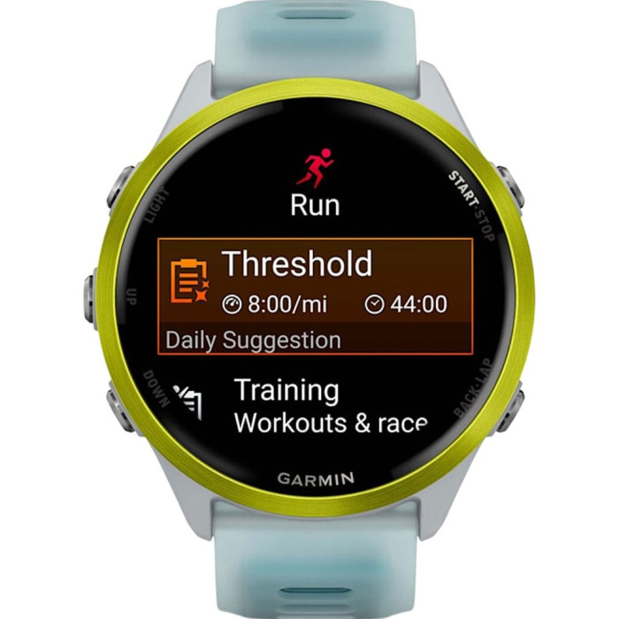 Смарт-годинник Garmin Forerunner 570 47mm Amp Yellow Aluminum w. Translucent Whitestone/Turquoise Band (010-02971-01)