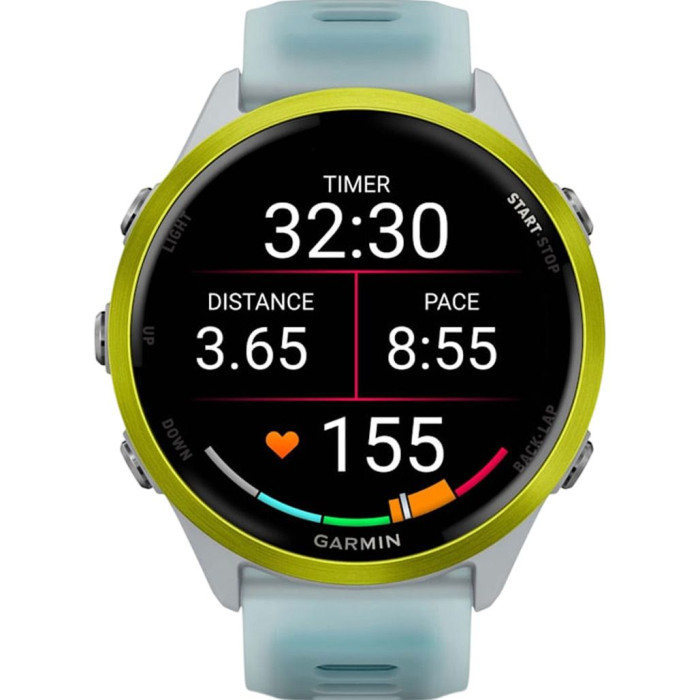 Смарт-годинник Garmin Forerunner 570 47mm Amp Yellow Aluminum w. Translucent Whitestone/Turquoise Band (010-02971-01)