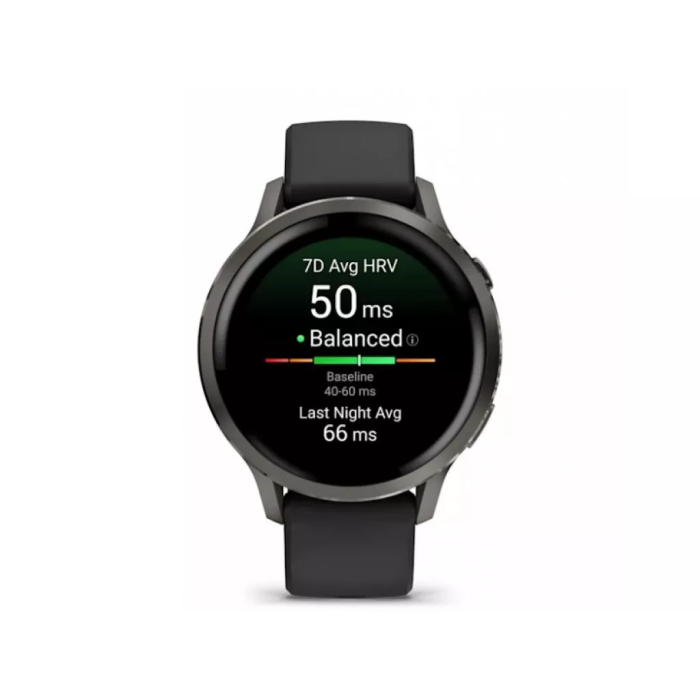 Смарт-годинник Garmin Venu 4 41 mm Slate with Black Silicone Band (010-03013-02)