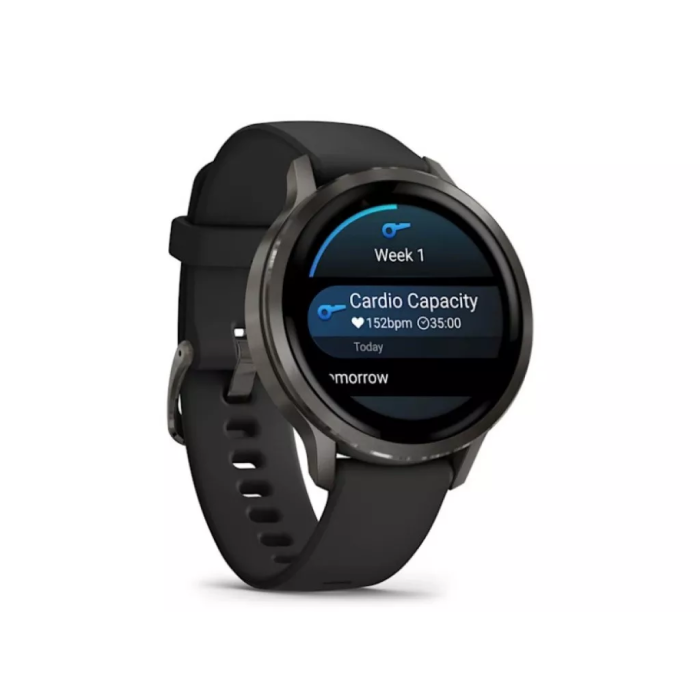 Смарт-годинник Garmin Venu 4 41 mm Slate with Black Silicone Band (010-03013-02)