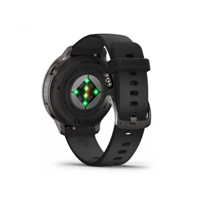 Смарт-годинник Garmin Venu 4 41 mm Slate with Black Silicone Band (010-03013-02)
