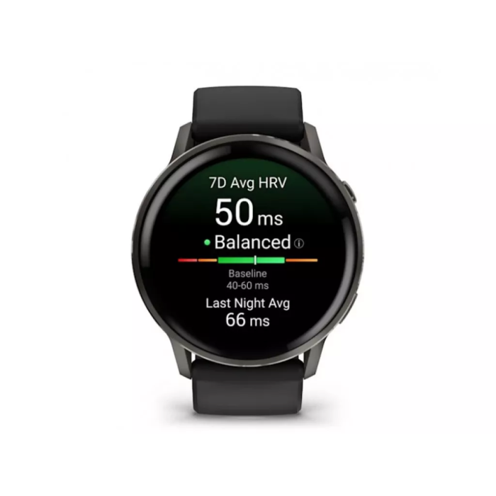 Смарт-годинник Garmin Venu 4 45 mm Slate with Black Silicone Band (010-03014-00)