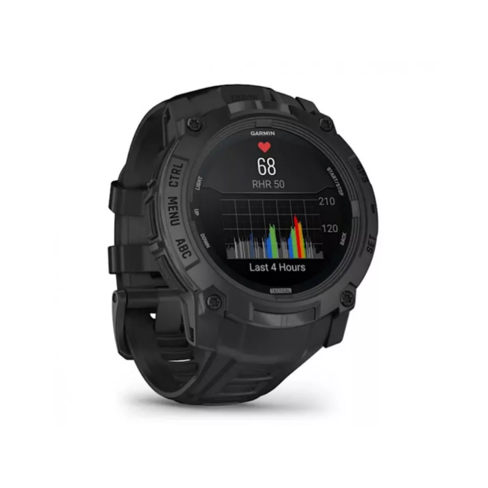 Смарт-годинник Garmin Instinct 3 50mm AMOLED Tactical Edition Black with Black Band (010-03020-50/90)
