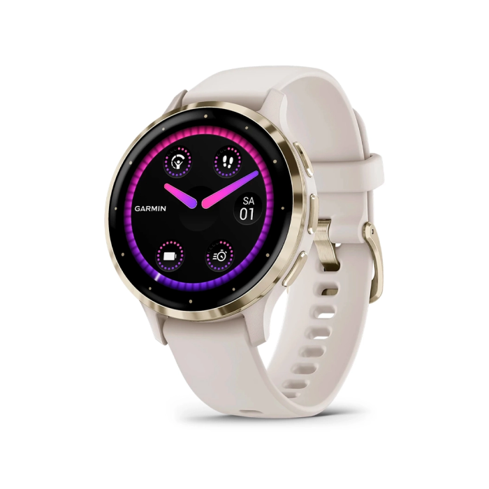 Смарт-годинник Garmin Venu 3S Soft Gold S. Steel Bezel with Ivory Case and S. Band (010-02785-04/54)
