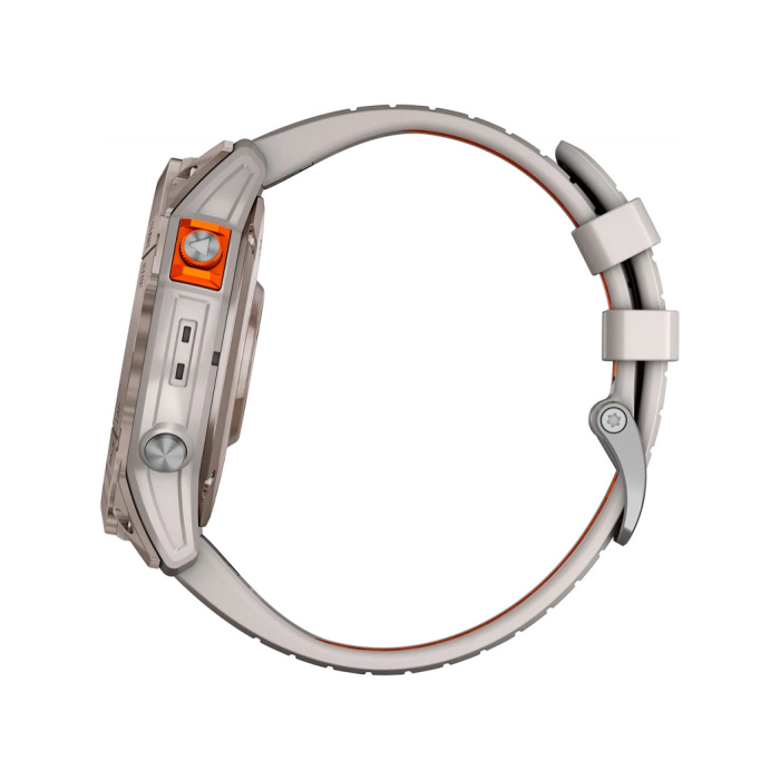 Смарт-годинник Garmin Fenix 7X Pro Sapphire Solar Titanium w. Fog Gray/Ember O. Band (010-02778-14/15/64)