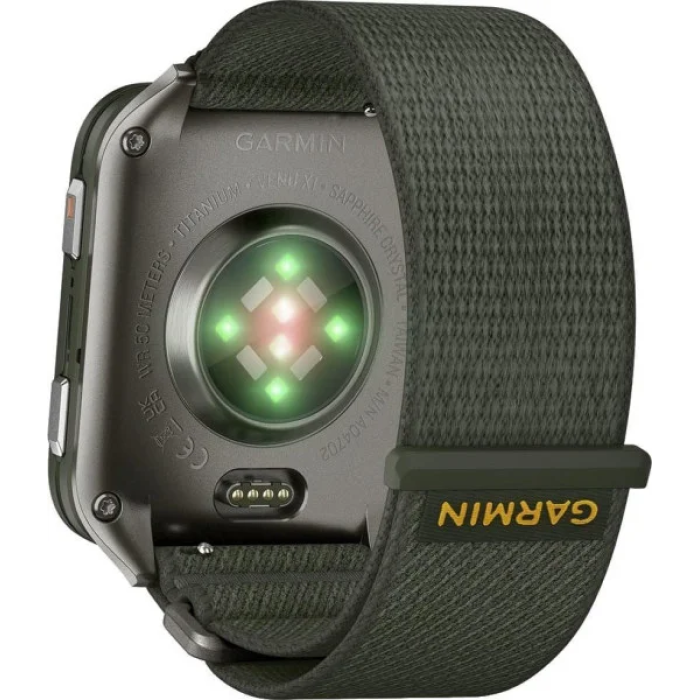 Смарт-годинник Garmin Venu X1 Moss with Titanium Caseback and Moss ComfortFit Nylon Band (010-02980-01/03)