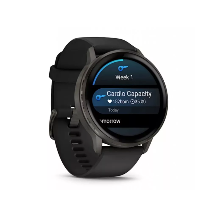 Смарт-часы Garmin Venu 4 45 мм Slate с черным силиконовым ремешком (010-03014-00)