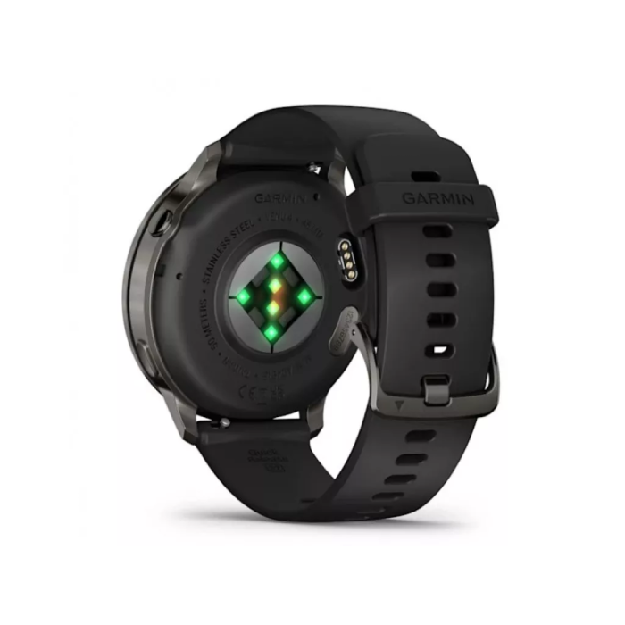 Смарт-годинник Garmin Venu 4 45 mm Slate with Black Silicone Band (010-03014-00)