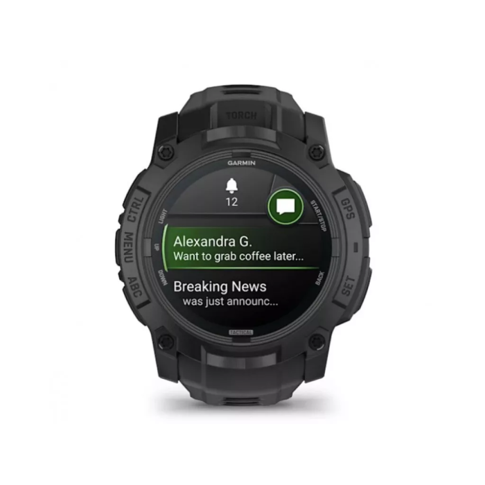 Смарт-часы Garmin Instinct 3 50mm AMOLED Tactical Edition Black with Black Band (010-03020-50/90)