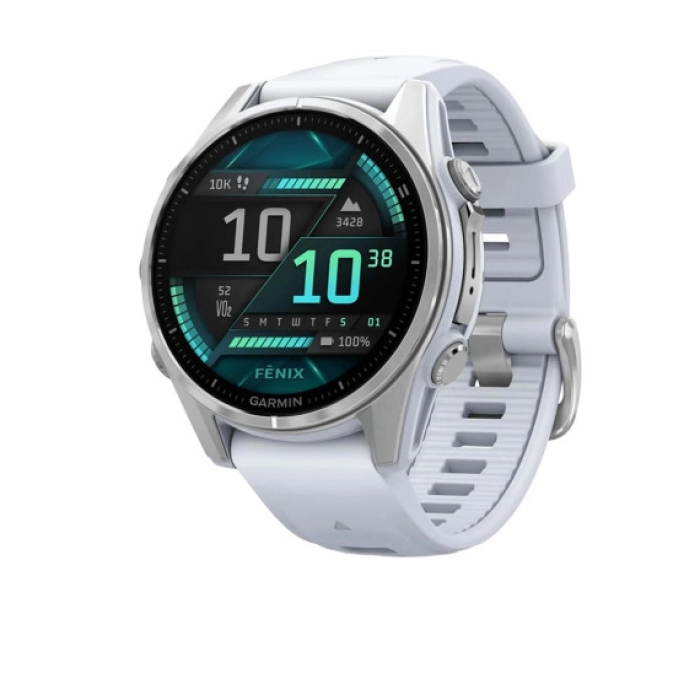 Смарт-годинник Garmin Fenix 8 43mm AMOLED Silver with Whitestone Silicone Band (010-02903-00/06)