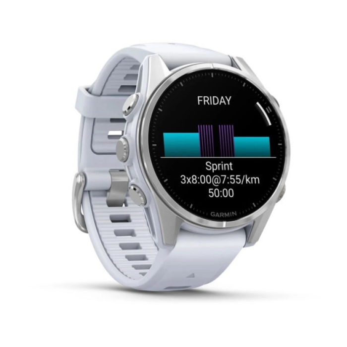 Смарт-годинник Garmin Fenix 8 43mm AMOLED Silver with Whitestone Silicone Band (010-02903-00/06)