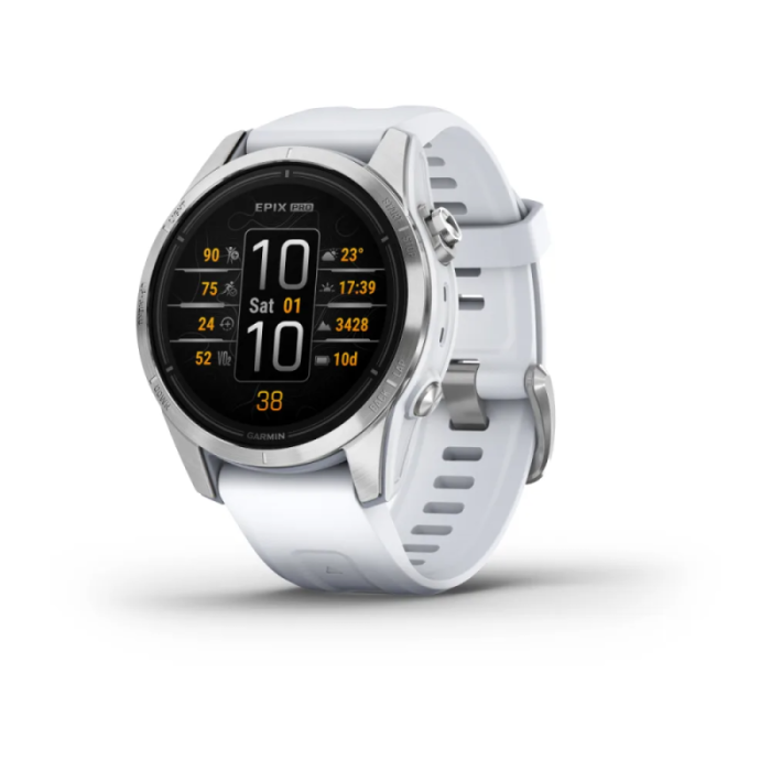 Смарт-часы Garmin Epix Pro Gen 2 42mm Silver w. Whitestone Band (010-02802-00/01)