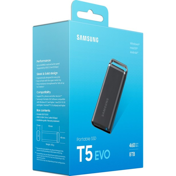 SSD накопичувач Samsung T5 EVO 8 TB (MU-PH8T0S)