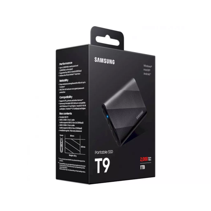 SSD накопитель Samsung T9 1 TB Black (MU-PG1T0B)