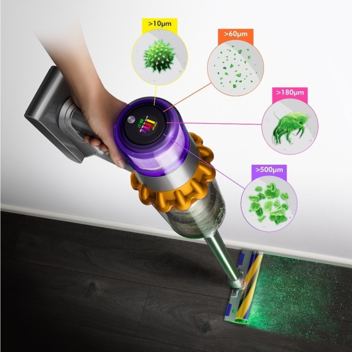 Вертикальный + ручной пылесос (2в1) Dyson V15 Detect Absolute 2023 Yellow/Nickel (446986-01)