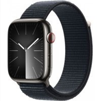 Apple Watch Series 9 GPS + Cellular 45mm Graphite S. Steel Case w. Midnight S. Loop (MRQN3+MT593)