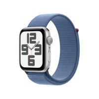 Apple Watch SE 2 GPS 44mm Silver Aluminium Case with Winter Blue Sport Loop (MREF3)
