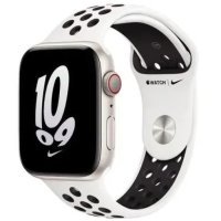 Apple Watch SE2 GPS + Cellular 44mm Starlight Aluminum case with Summit White/Black Nike Sport Band - M/L (MNQE3 + MPH33)