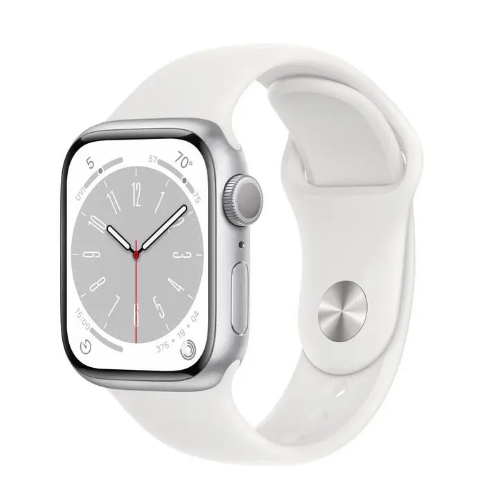 Apple Watch Series 8 GPS 41mm Silver Aluminum Case with White S. Band M/L (MP6M3)