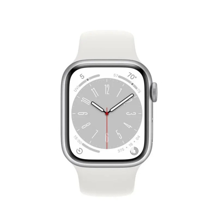 Apple Watch Series 8 GPS 41mm Silver Aluminum Case with White S. Band M/L (MP6M3)