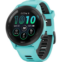 Смарт-годинник Garmin Forerunner 265 Black Bezel w. Aqua Case and Aqua/Black Silicone Band (010-02810-02/12/52)